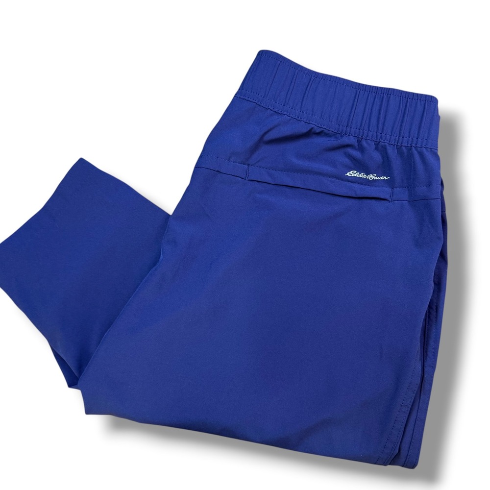 Eddie Bauer Traveler Pant Women S Blue Elastic Waist Stretch Casual Gorpcore
